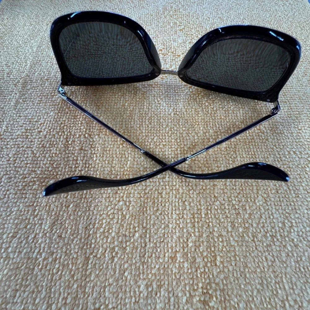 Max Cole Eyeglass Black Silver Square *FRAMES ONLY*